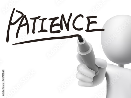 patience word written by 3d man