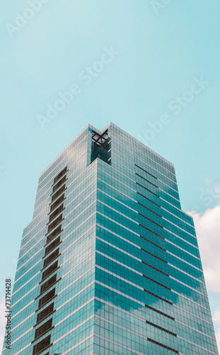 up looking the business office building exterior and sky