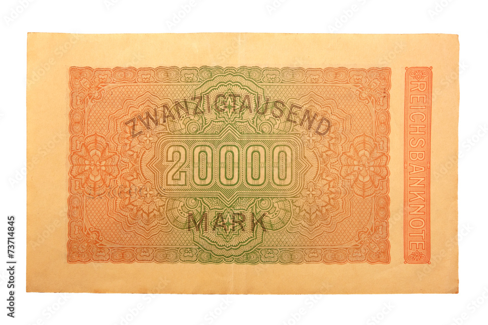 Inflationsgeld Reichsbanknote 20.02.1923 Zwanzigtausend Mark Inflationsgeld Reichsbanknote 20.02.1923 Zwanzigtausend Mark