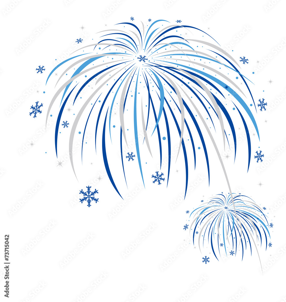 Obraz premium Christmas firework design on white background 