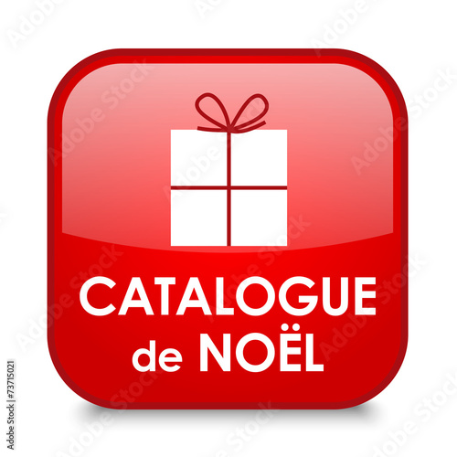 Bouton carré "Catalogue de Noël" (vecteur idée cadeau)