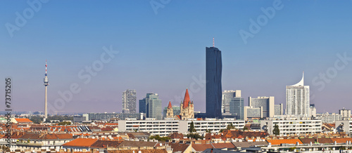 Skyline of the Danube City of Vienna