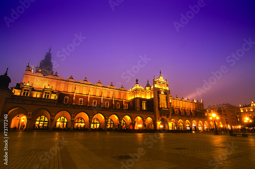 Market square in Cracow at night