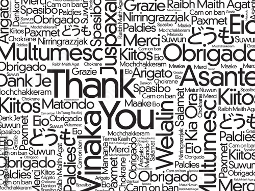 Thank You Word Cloud background in vector format