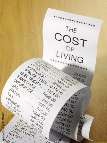 The financial cost of living on a paper printout