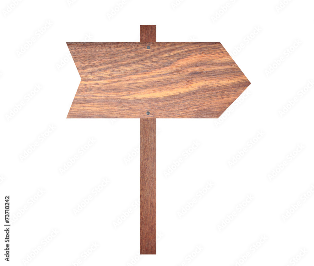 Arrow brown wooden signboard. Arrow brown wooden signboard.