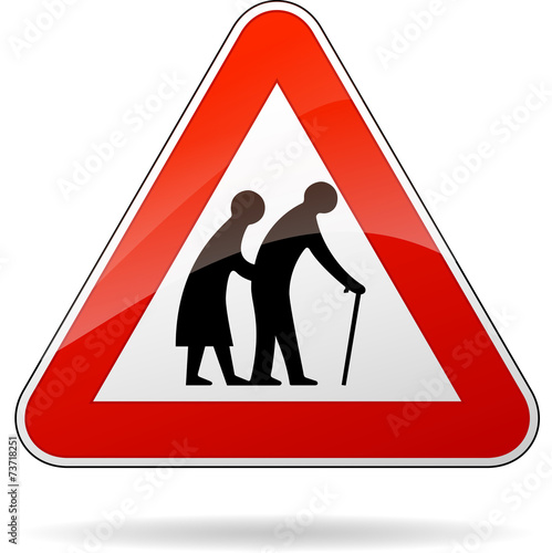 pedestrians warning sign