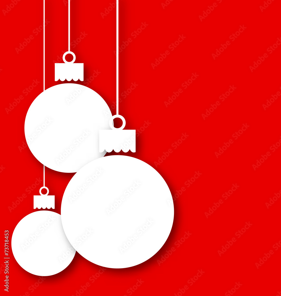 Christmas paper hanging balls with copy space for your text Christmas paper hanging balls with copy space for your text