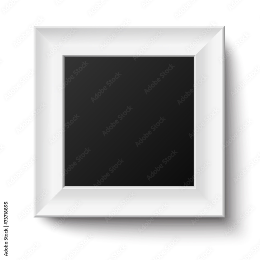 White wooden square frame isolated White wooden square frame isolated