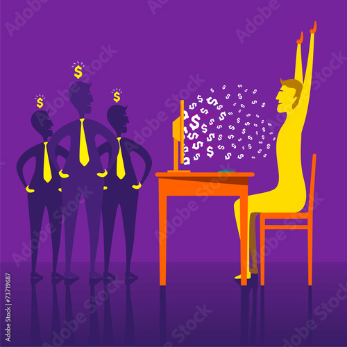 on-line earning money through e-business concept