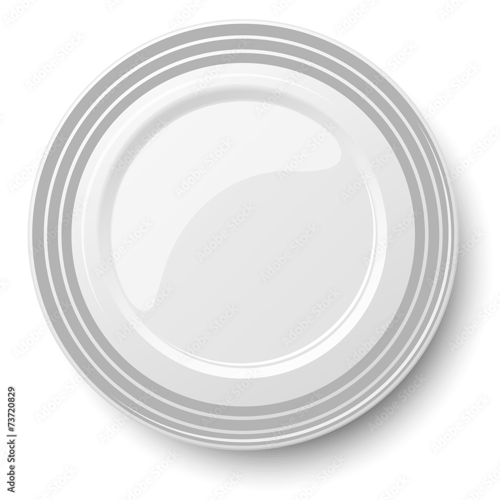 Empty classic white plate isolated on white Empty classic white plate isolated on white