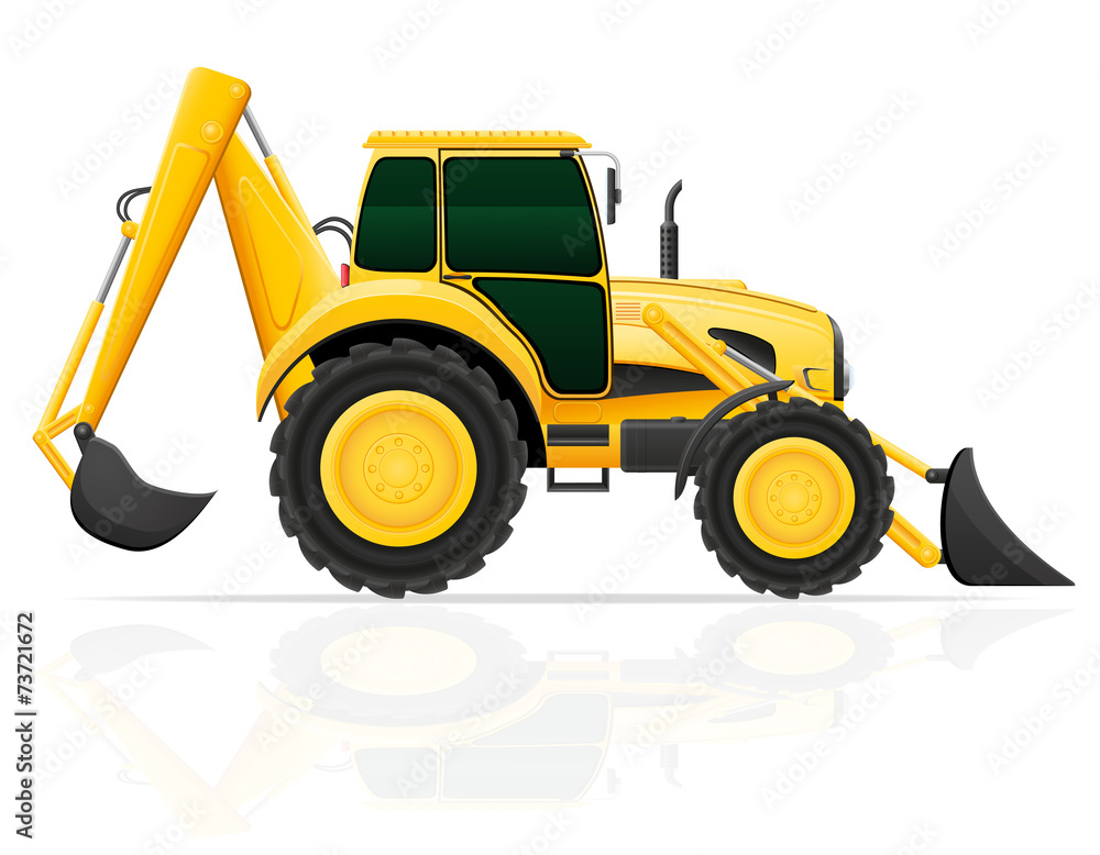 tractor with bucket front and rear vector illustration tractor with bucket front and rear vector illustration