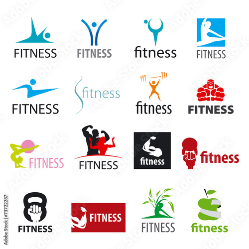 set of vector logos fitness and sports