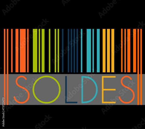 Code Barre Soldes fond noir