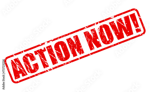 Action now red stamp text