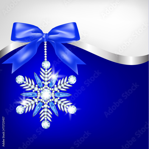 Diamond snowflake with bow photo