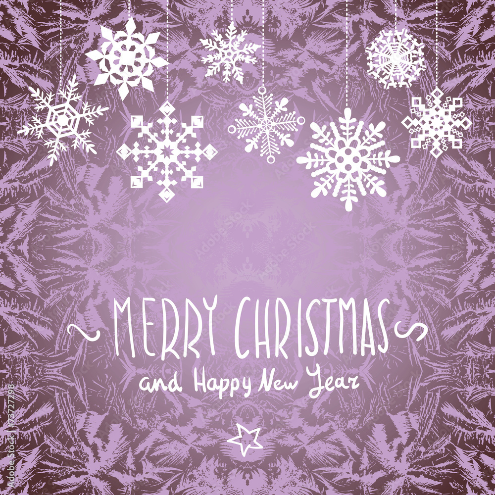 winter Merry christmas card with snowflakes, vector illustration winter Merry christmas card with snowflakes, vector illustration