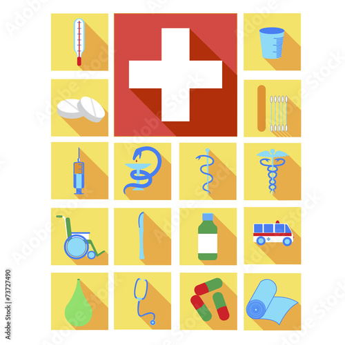 Icons for applications on a computer or phone category Medicine
