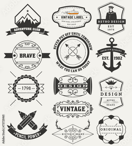 Vintage Insignias / logotypes set. Vector design elements, logos