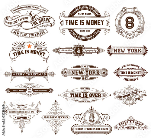 16 Labels and banners. Vector