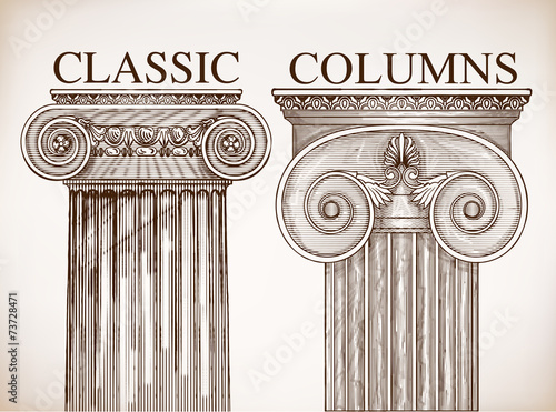 Classical column background set