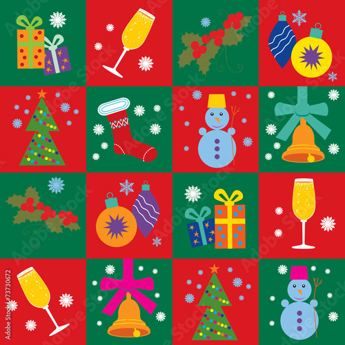 Seamless background with christmas symbols