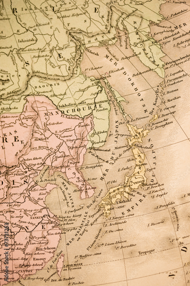 古い世界地図　日本