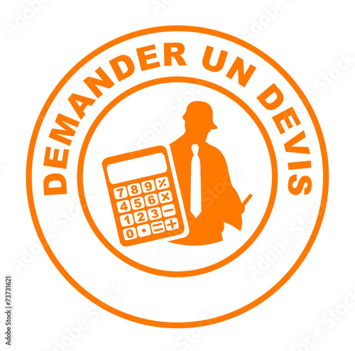 demander un devis sur bouton web rond orange