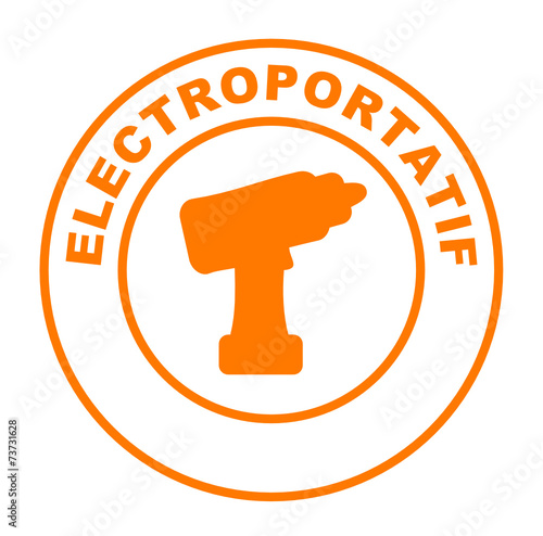 électroportatif sur bouton web rond orange