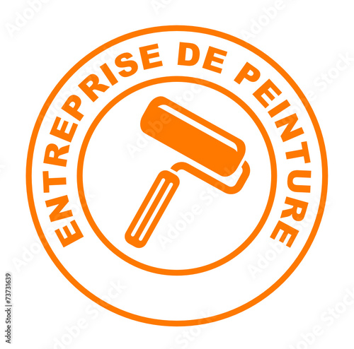 entreprise de peinture sur bouton web rond orange