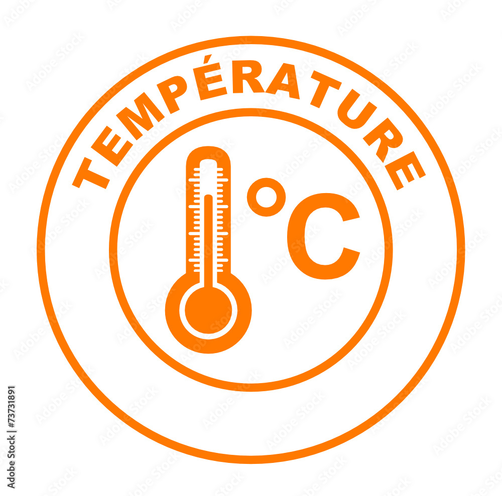 température degrés celsius sur bouton web rond orange température degrés celsius sur bouton web rond orange
