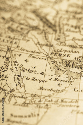 古い世界地図　アラビア半島