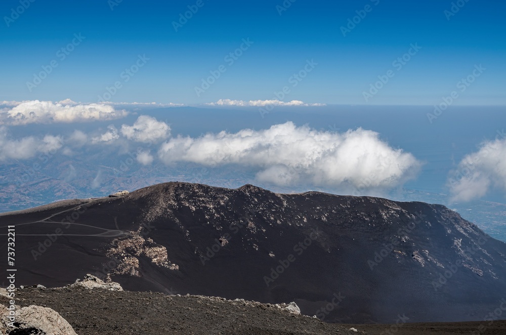 Landscape seen from the top of Etna.