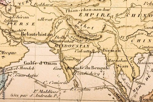 古い世界地図 アジア