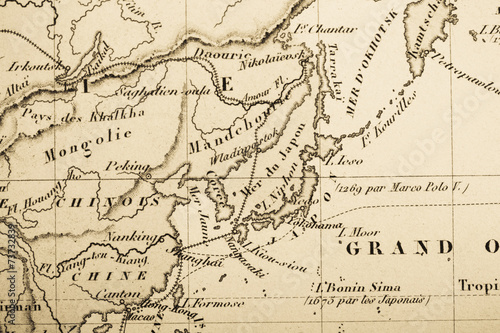 古い世界地図　日本