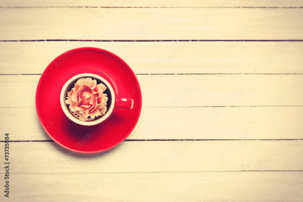 Cup with rose insode. Cup with rose insode.