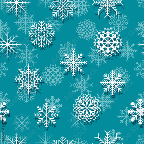 Seamless white snowflakes