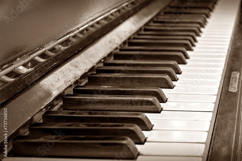 old vintage piano keys