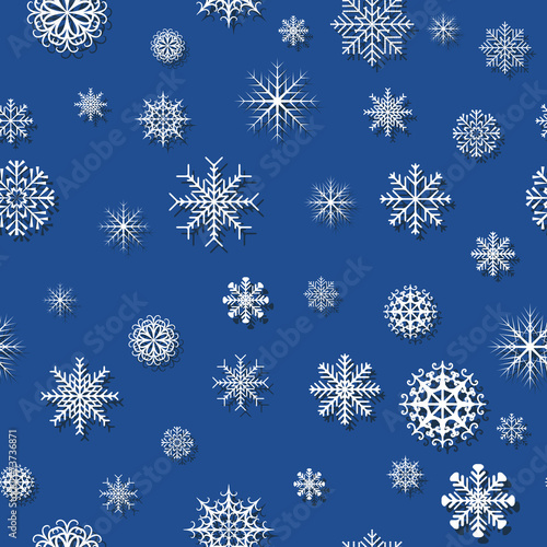 Blue pattern with snowflakes