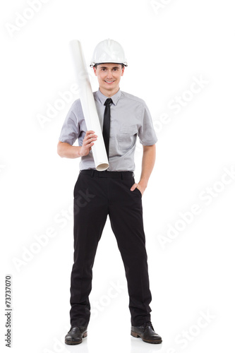 Architect posing with hand in pocket