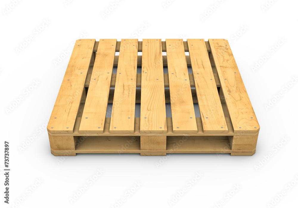 Wooden pallet isolated on white background