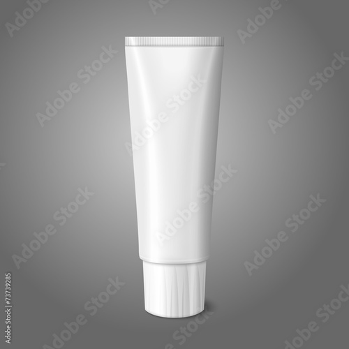 Blank white realistic tube for toothpaste, lotion, cosmetics,