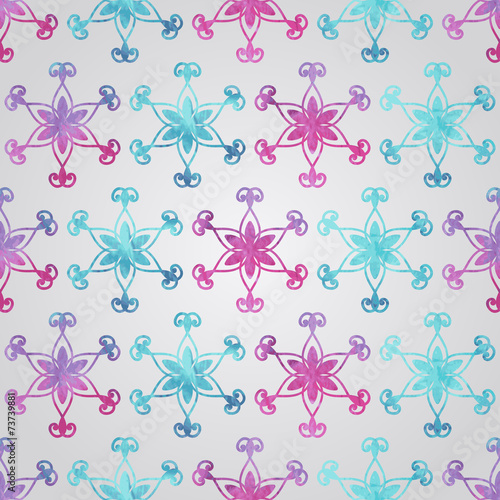 Wallpaper Mural Vector Seamless Pattern with Watercolor Snowflakes Torontodigital.ca