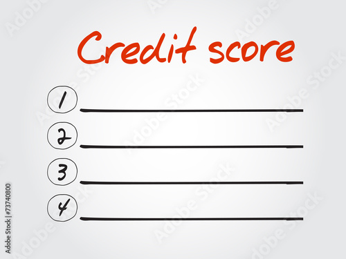 Blank Credit score list, vector concept background