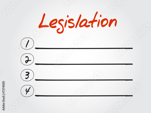 Blank Legislation list, vector concept background