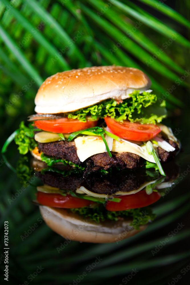 Selbstgemachter Burger Selbstgemachter Burger