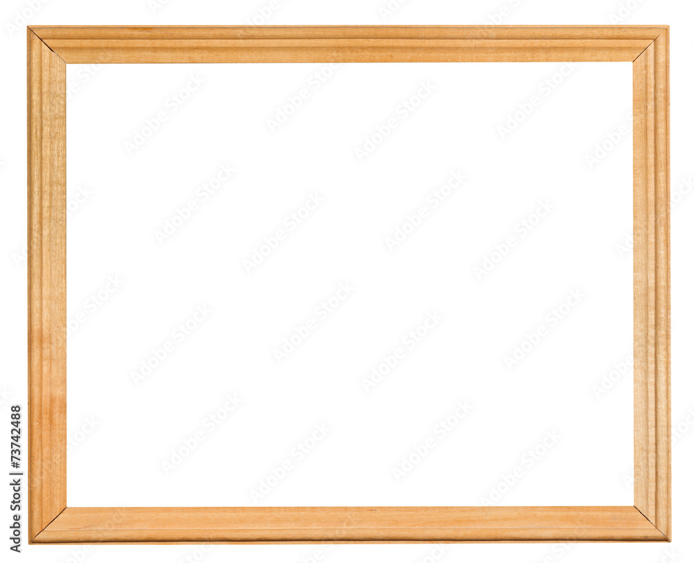 ordinary narrow wooden frame with cut out canvas
