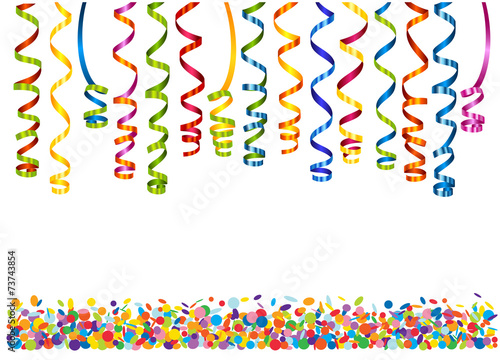 Colorful serpentine with confetti