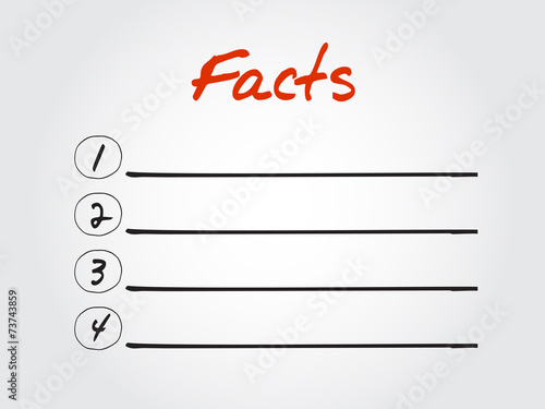 Blank Facts list, vector concept background