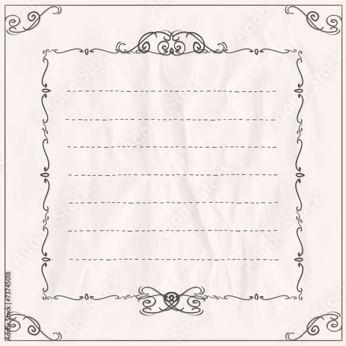 Frame on a paper with place for text.